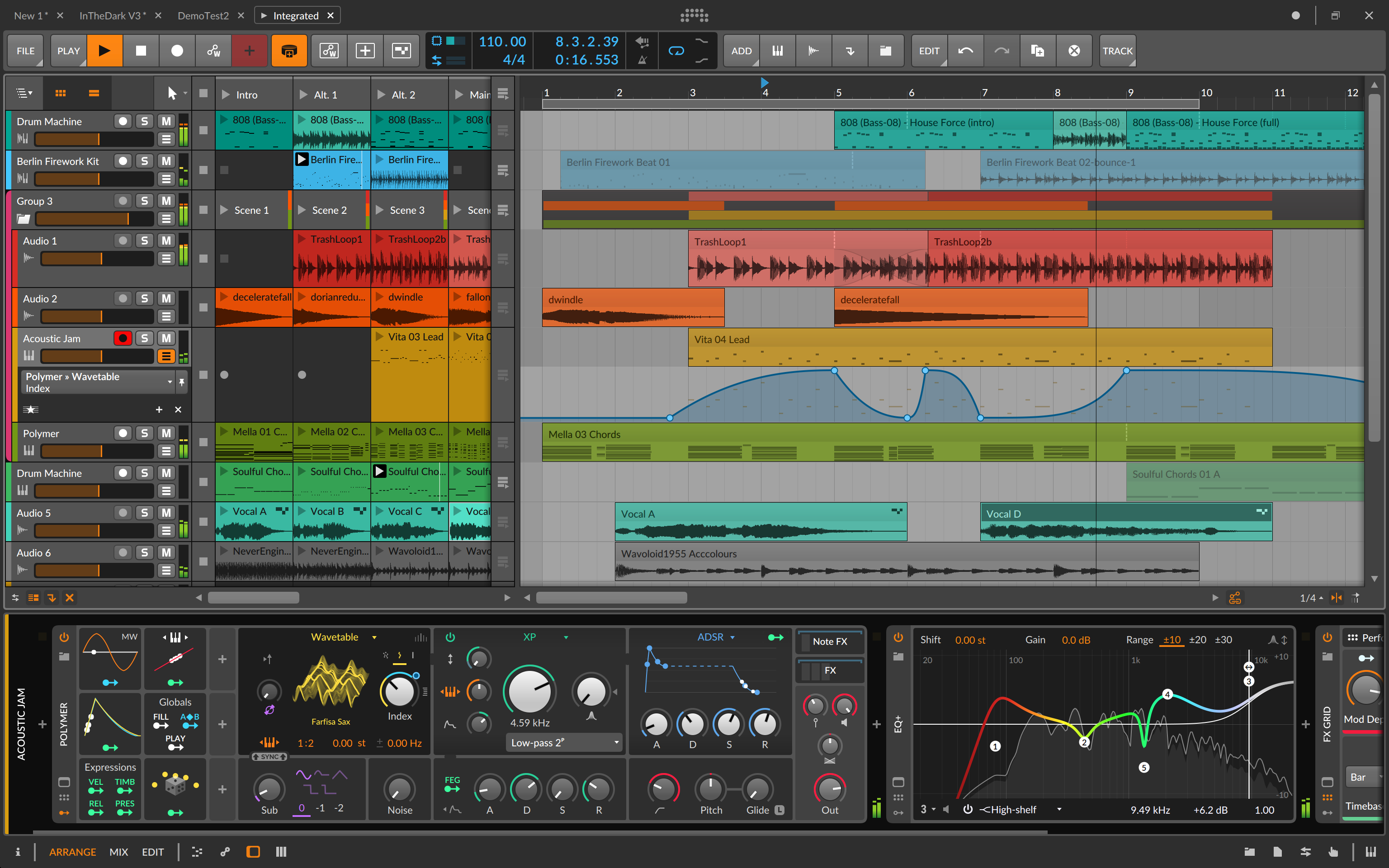 Screenshot of Bitwig Studio interface – creative DAW with modular workflow and advanced automation tools