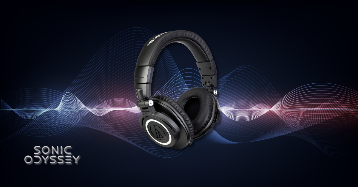 Audio-Technica ATH-M50X closed-back studio headphones, budget option for mixing and mastering.