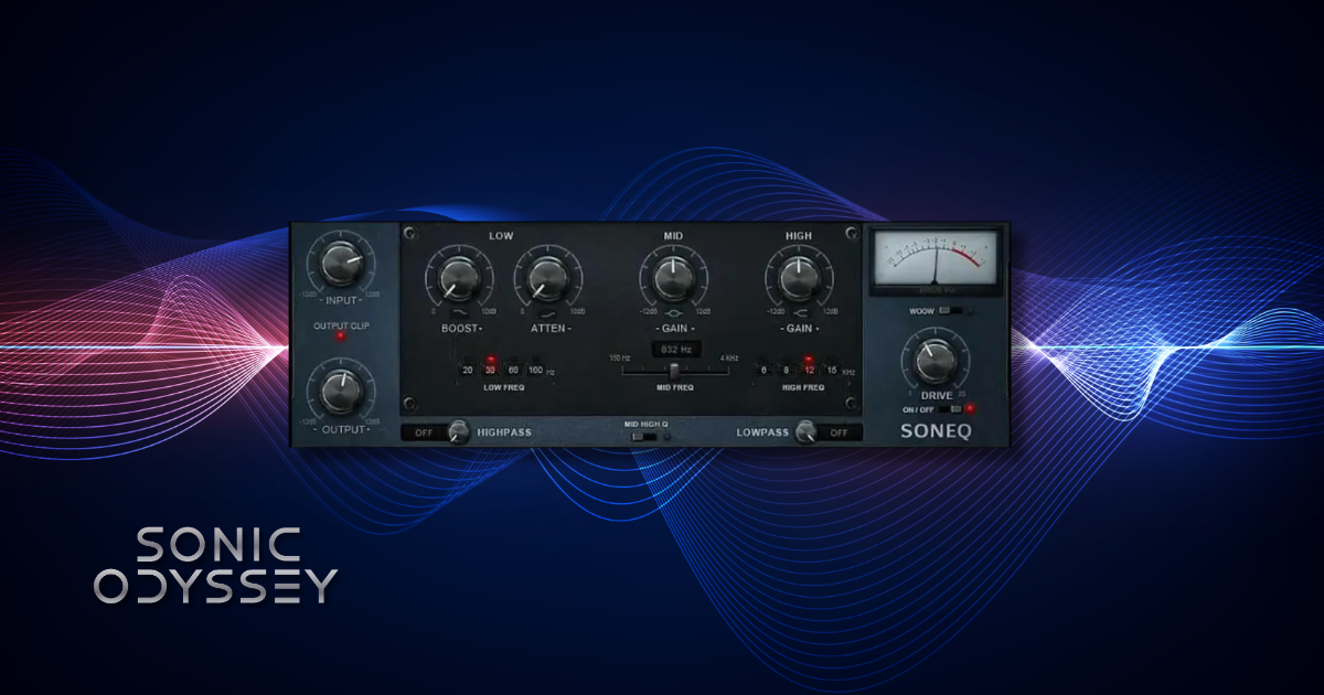 Sonimus SonEQ analog-modeled equalizer plugin interface.