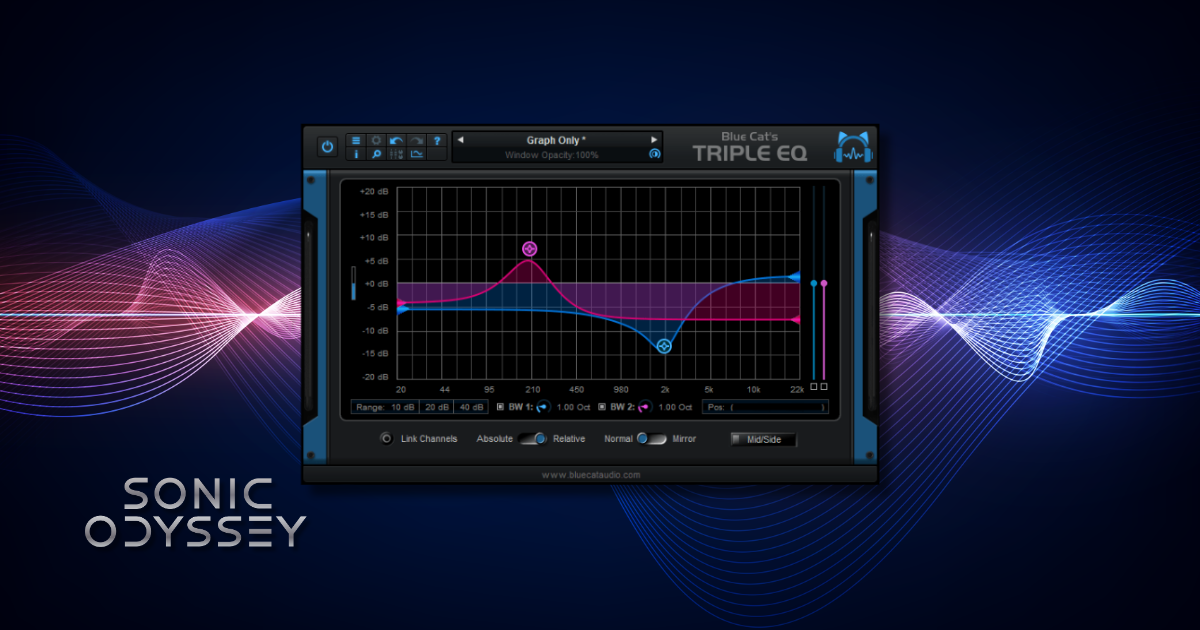 Blue Cat Triple EQ three-band equalizer plugin interface.