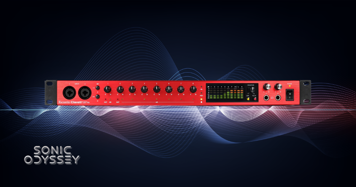 Focusrite Clarett+ 8Pre rackmount audio interface with 8 mic preamps