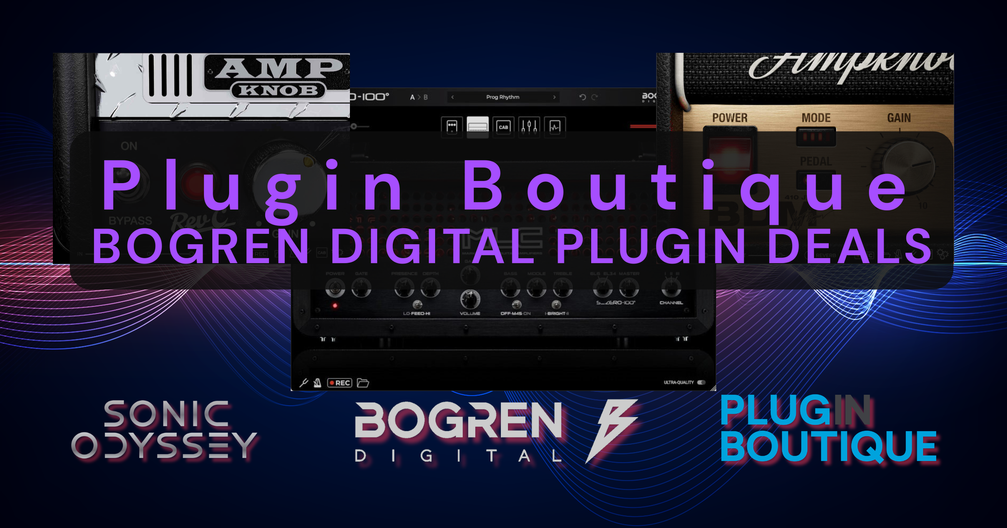 Bogren Digital plugin deals on Plugin Boutique featuring AmpKnob amp sims and guitar-focused audio plugins